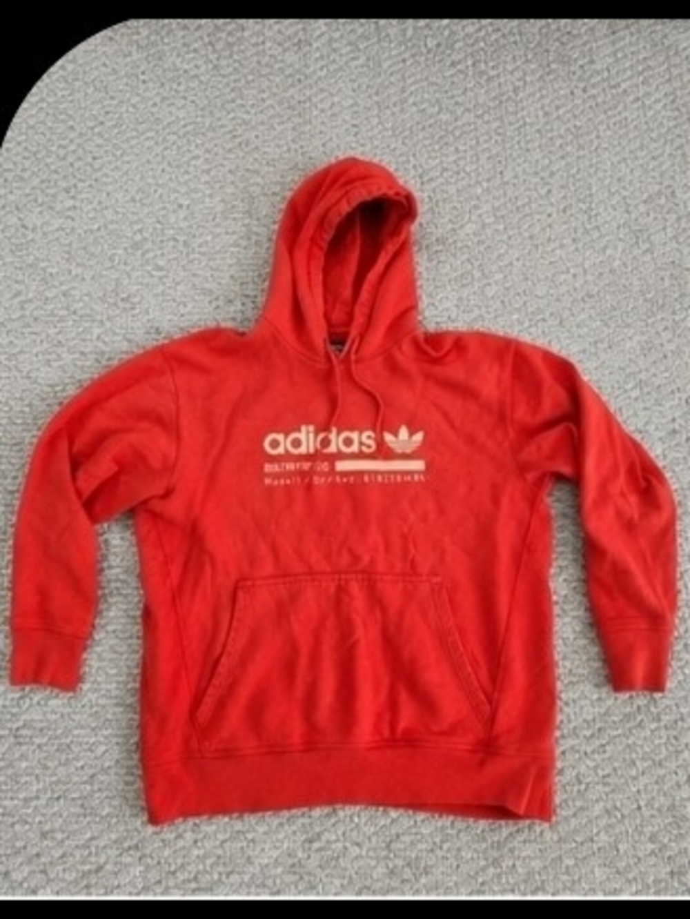 Adidas Orange Pullover Hoodie with Trefoil Logo